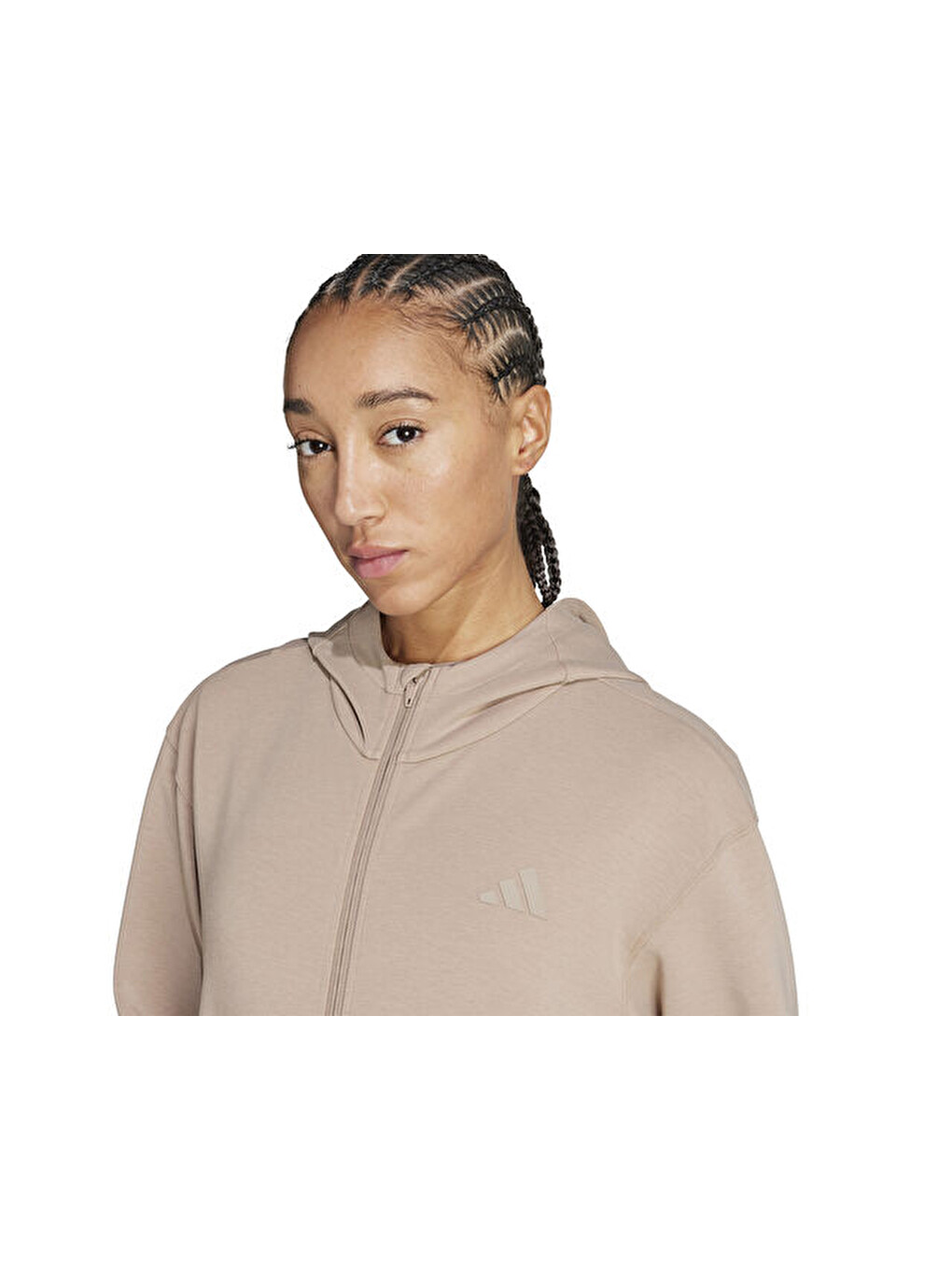 Ekru D4t Fz Hoodie Kadın Günlük Ceket Jx7311 Krem-3
