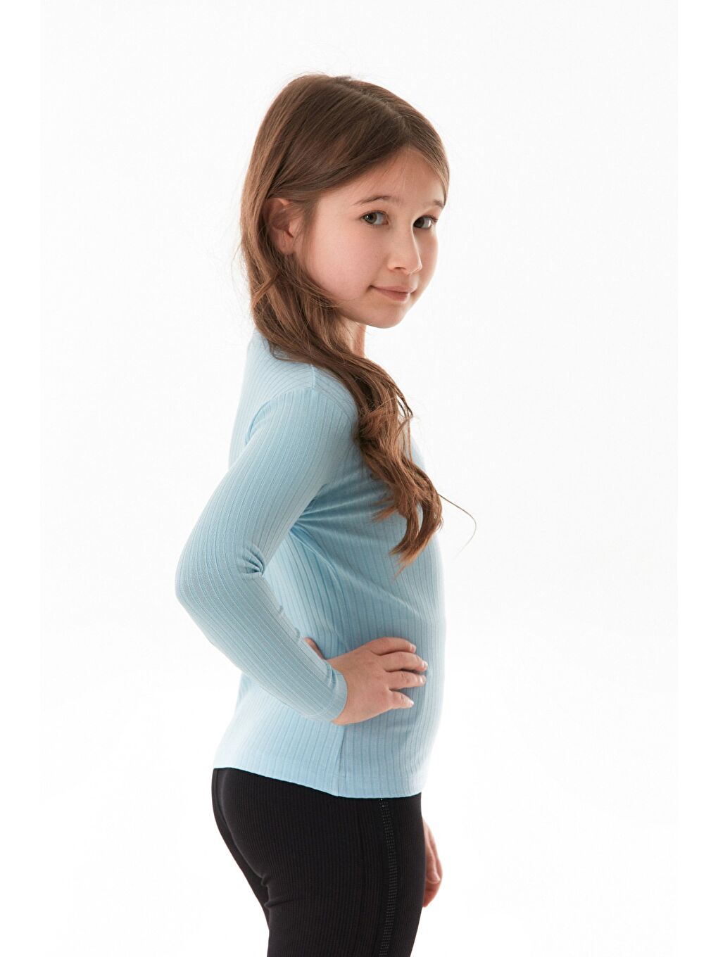 Mavi Fitilli Kız Çocuk Body-2