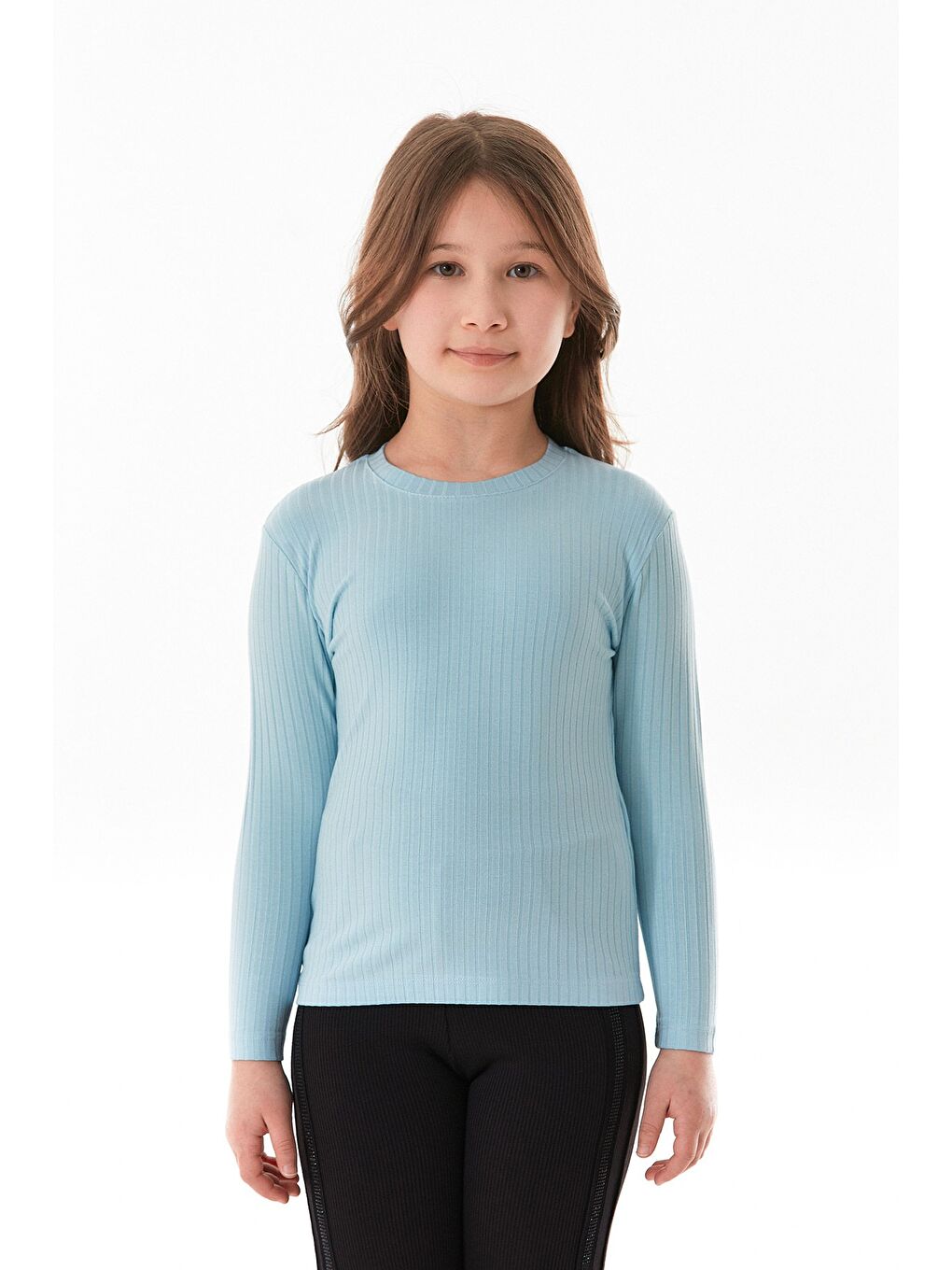 Mavi Fitilli Kız Çocuk Body-4