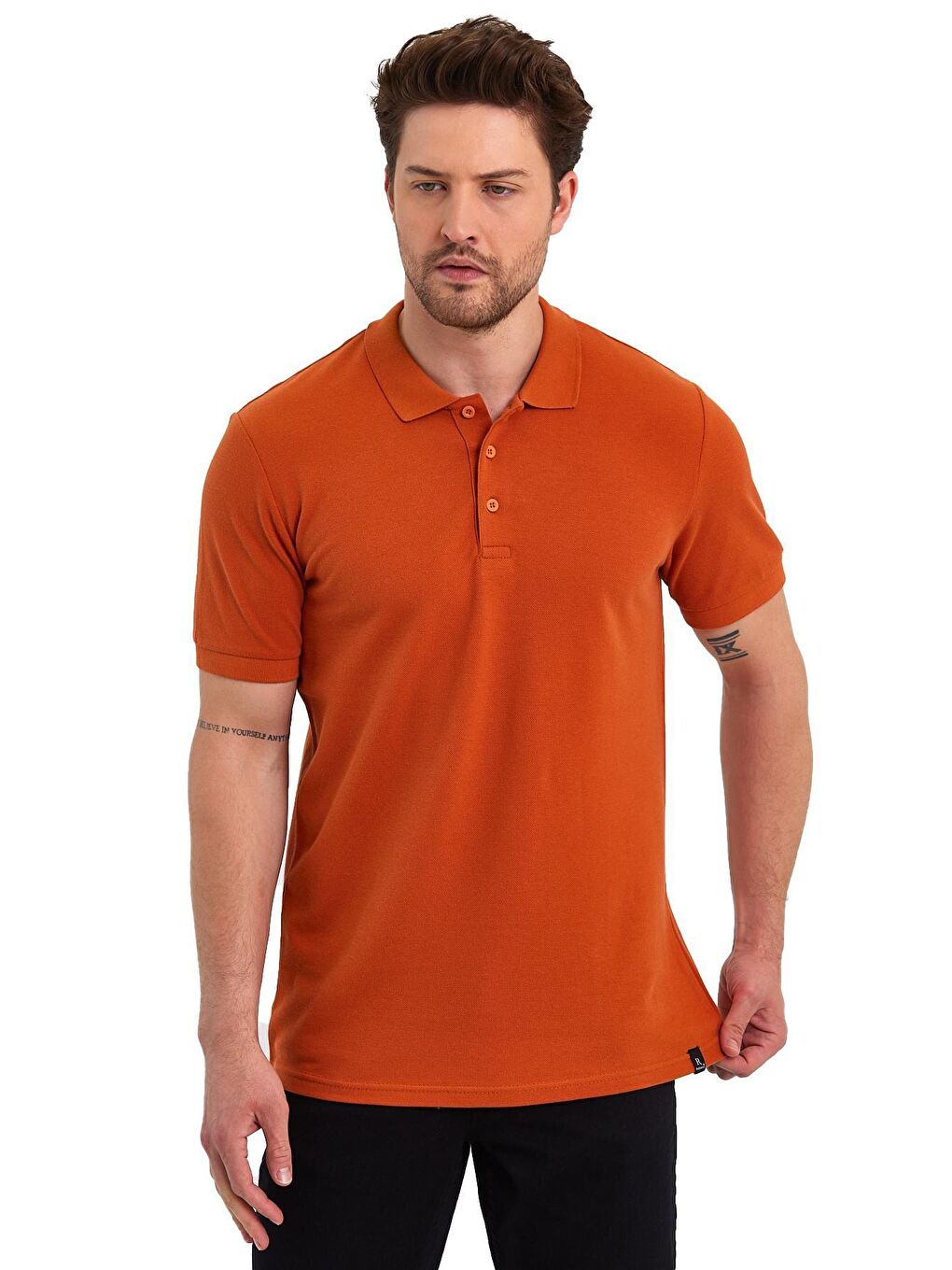 Kahverengi Polo Yaka Erkek Tişört