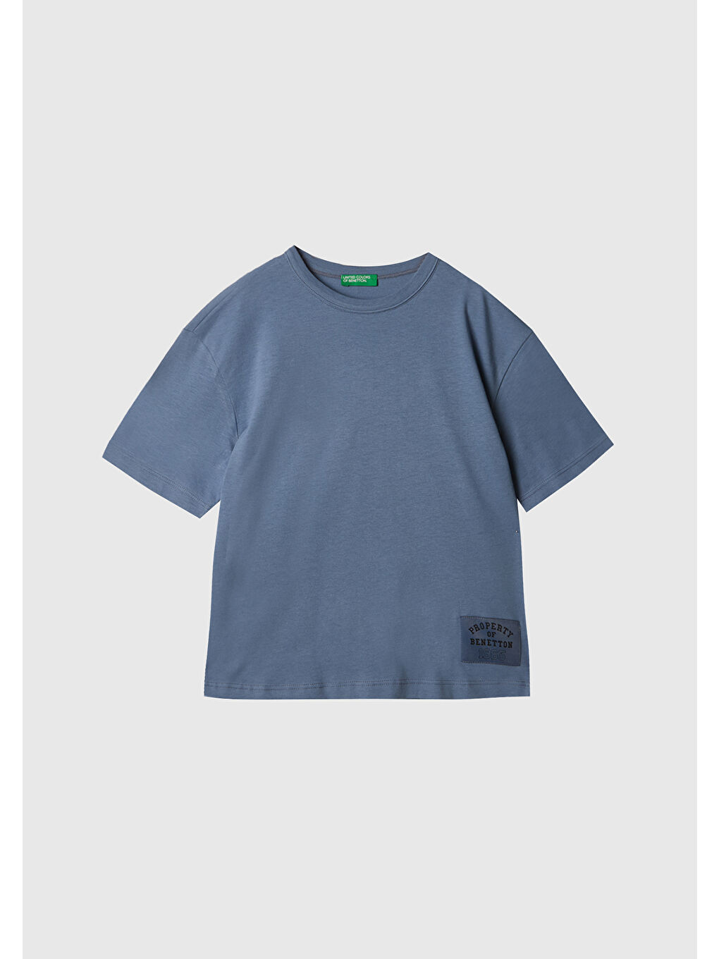 Erkek Çocuk Havacı Mavi Logo Baskı Detaylı Oversize T-Shirt