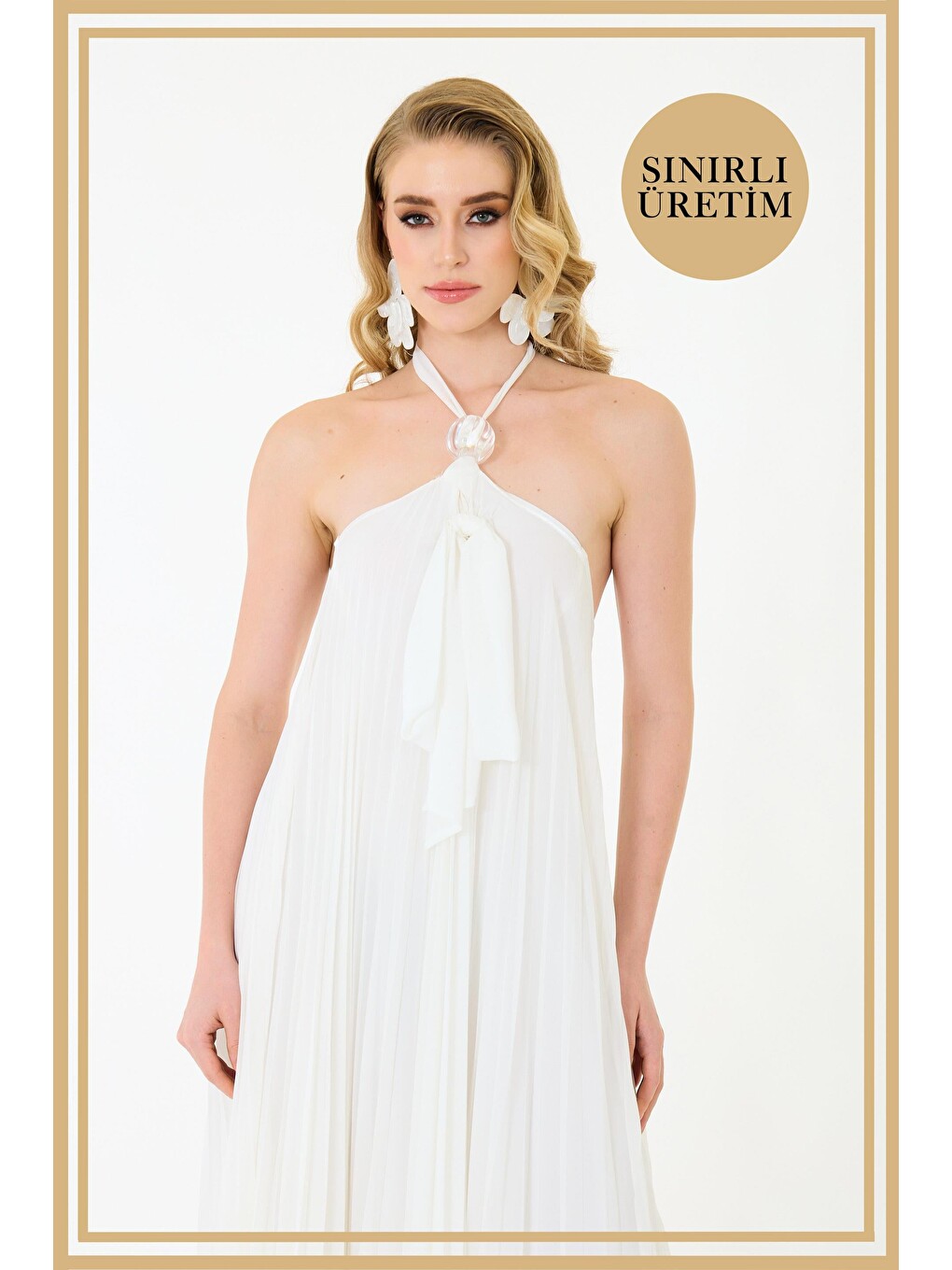 Limited Edition | Mykonos Beyaz Uzun Elbise-1