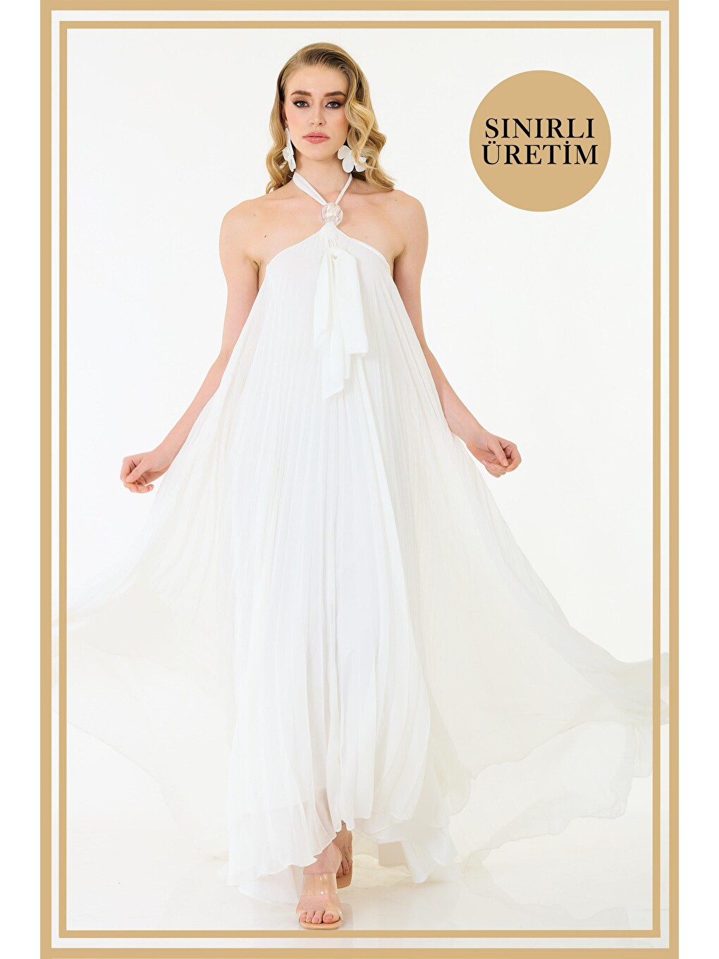 Limited Edition | Mykonos Beyaz Uzun Elbise-2
