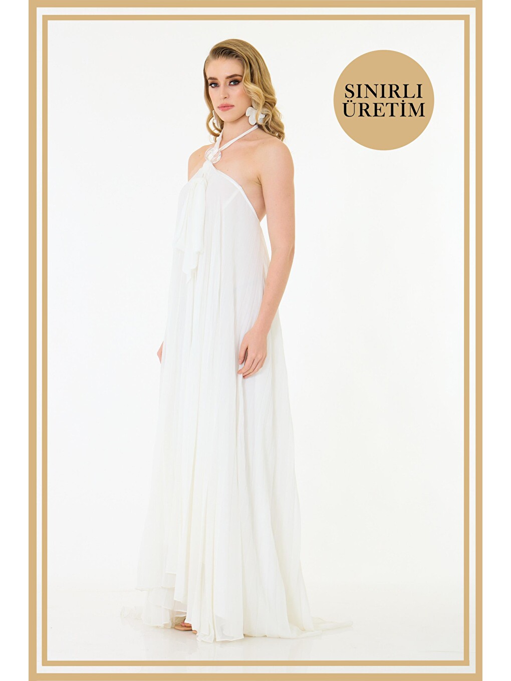 Limited Edition | Mykonos Beyaz Uzun Elbise-3