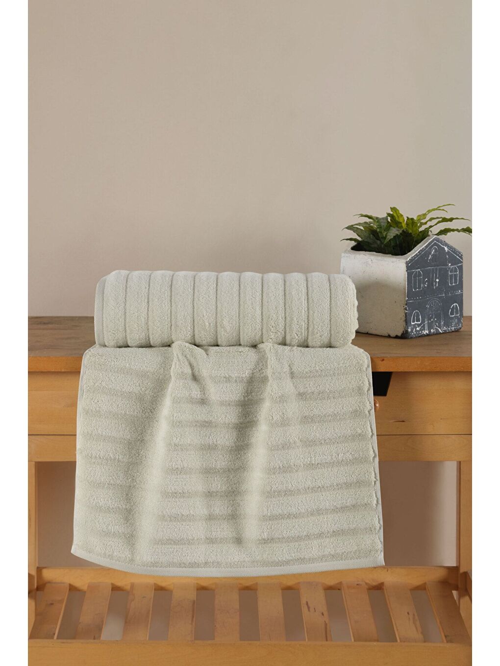 Yeşil Wave Serisi Premium Micro Pamuk Banyo Havlusu 80x150 cm