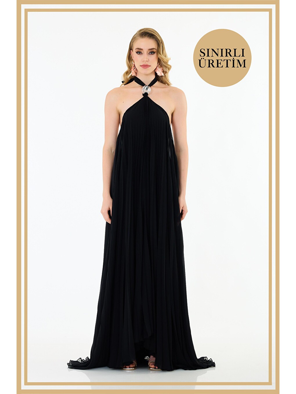 Limited Edition | Mykonos Siyah Uzun Elbise