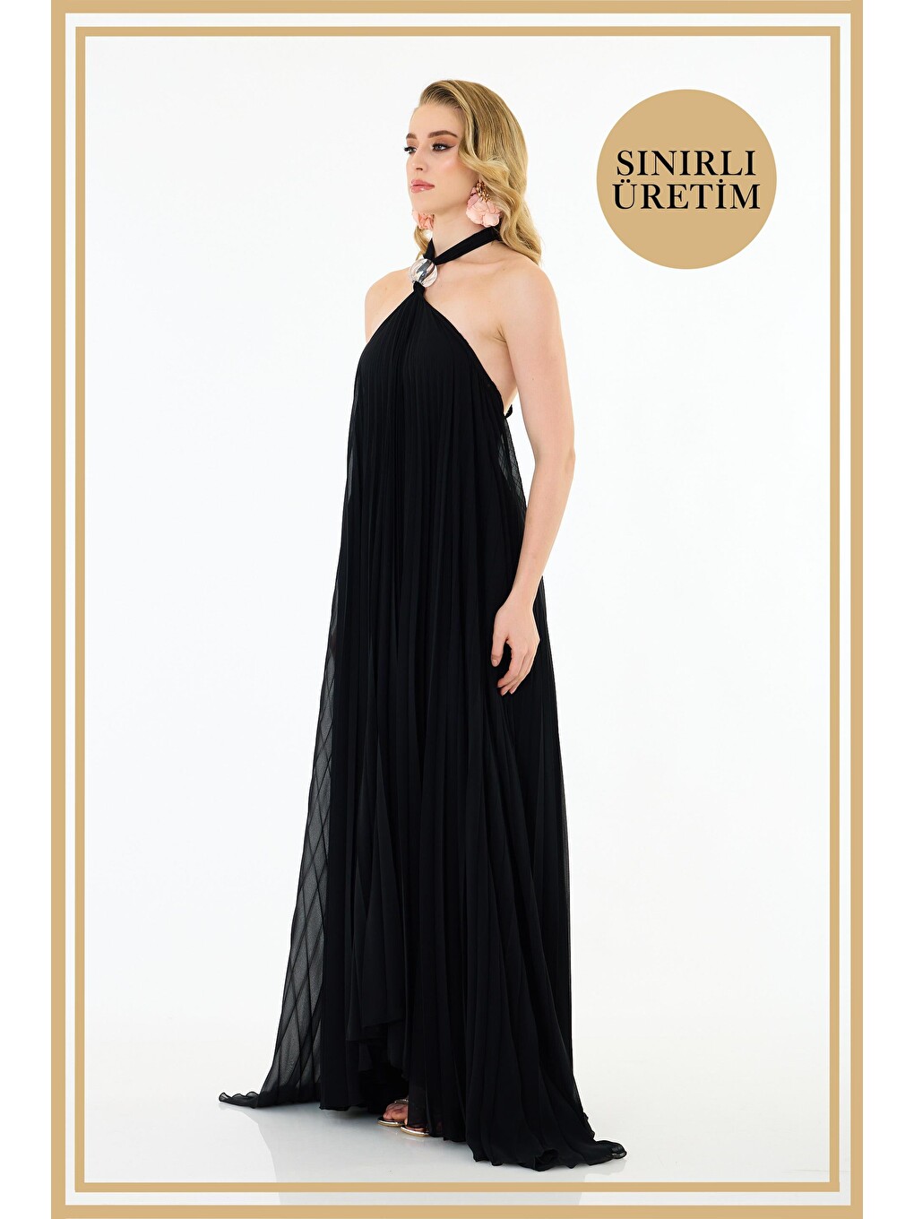 Limited Edition | Mykonos Siyah Uzun Elbise-1