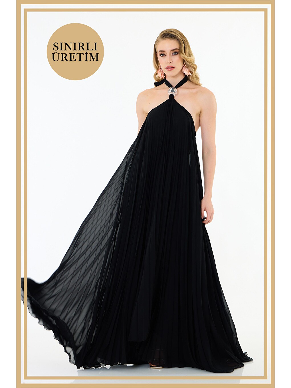 Limited Edition | Mykonos Siyah Uzun Elbise-2
