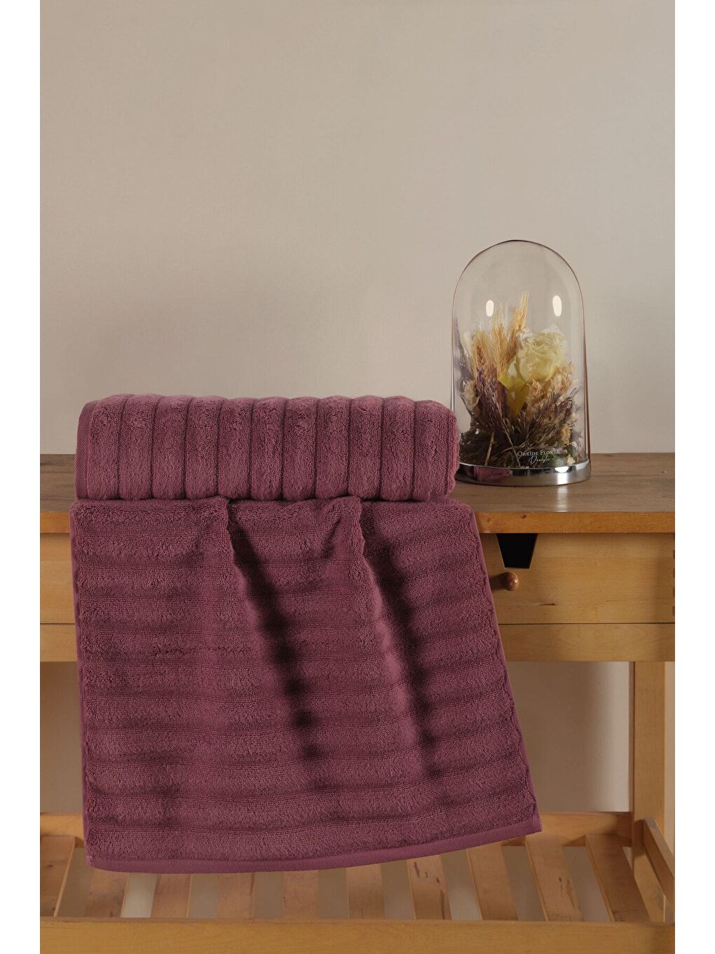 Mürdüm Wave Serisi Premium Micro Pamuk Banyo Havlusu 80x150 cm