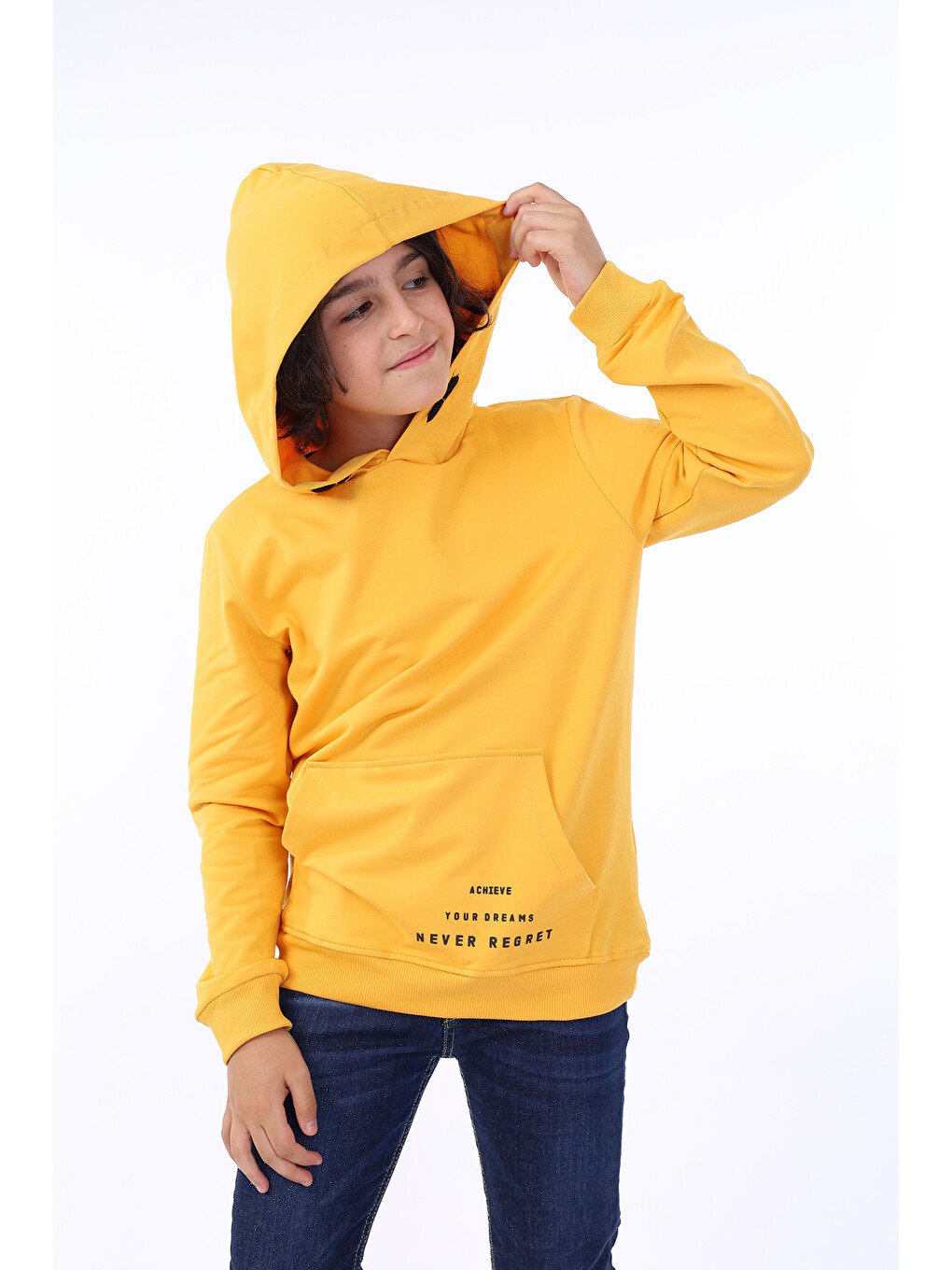 Sarı Erkek Çocuk Baskılı Sweatshirt