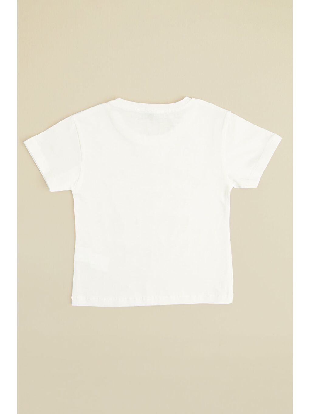 Ekru Fiyonk Baskılı Simli Kız Çocuk Tişört-1