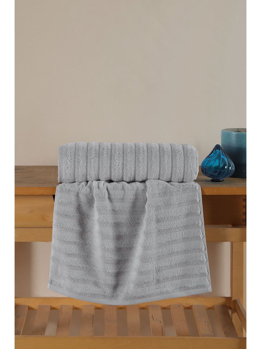 Gri Wave Serisi Premium Micro Pamuk Banyo Havlusu 80x150 cm