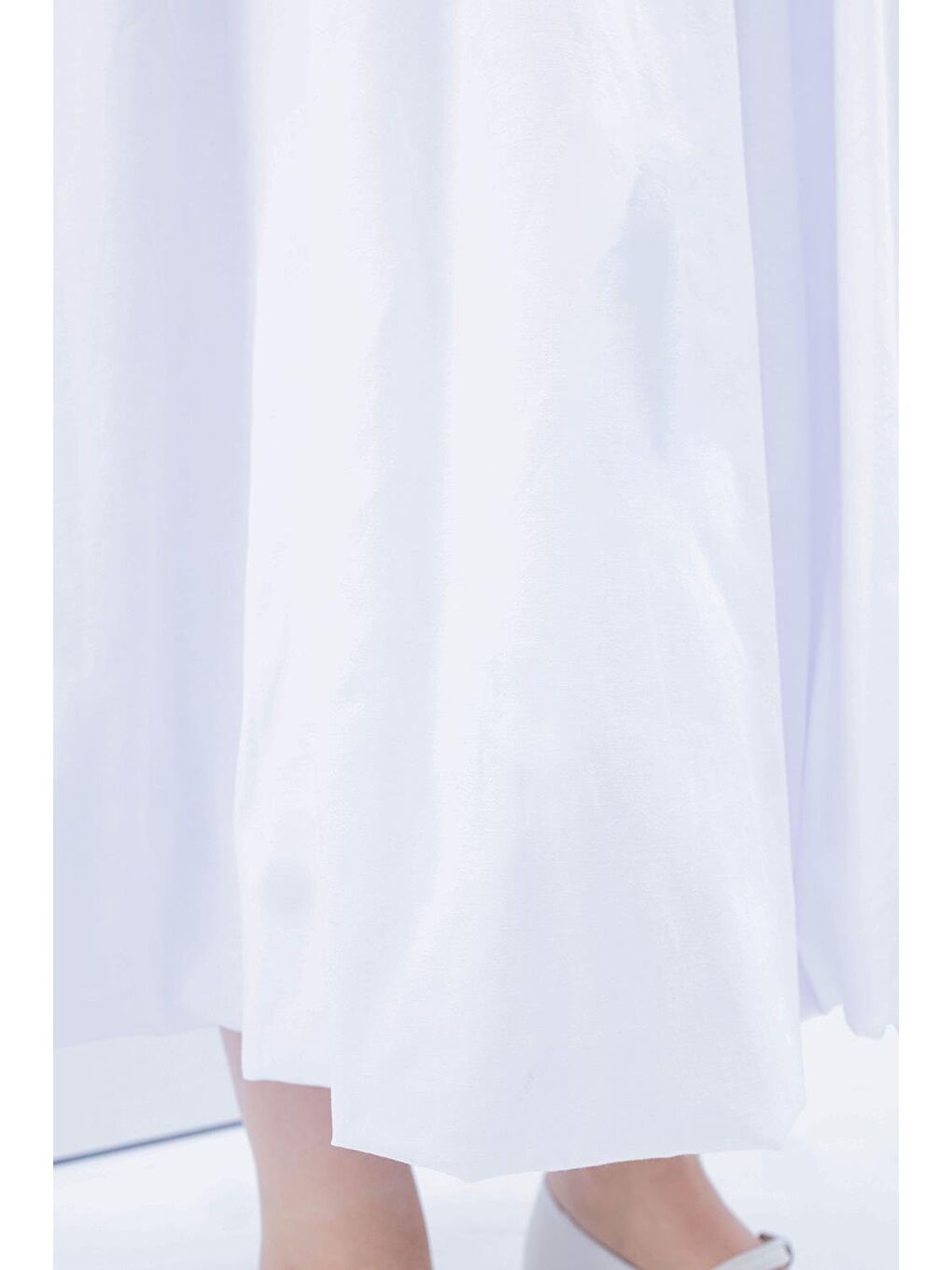 Beyaz-Beli Lastikli Balon Etek-3