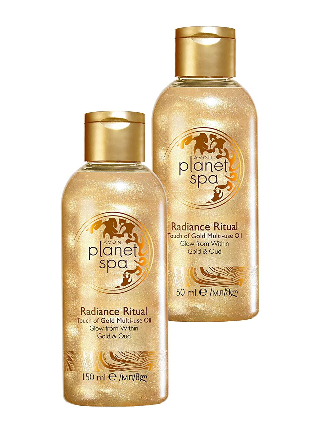 AVON Renksiz Planet Spa Radiance Ritüel Dokunuş Altın Masaj Yağı 150 Ml. İkili Set