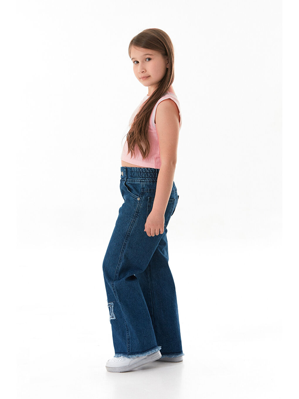 Pembe Fitilli Yazı Baskılı Halter Yaka Kız Çocuk Body-4