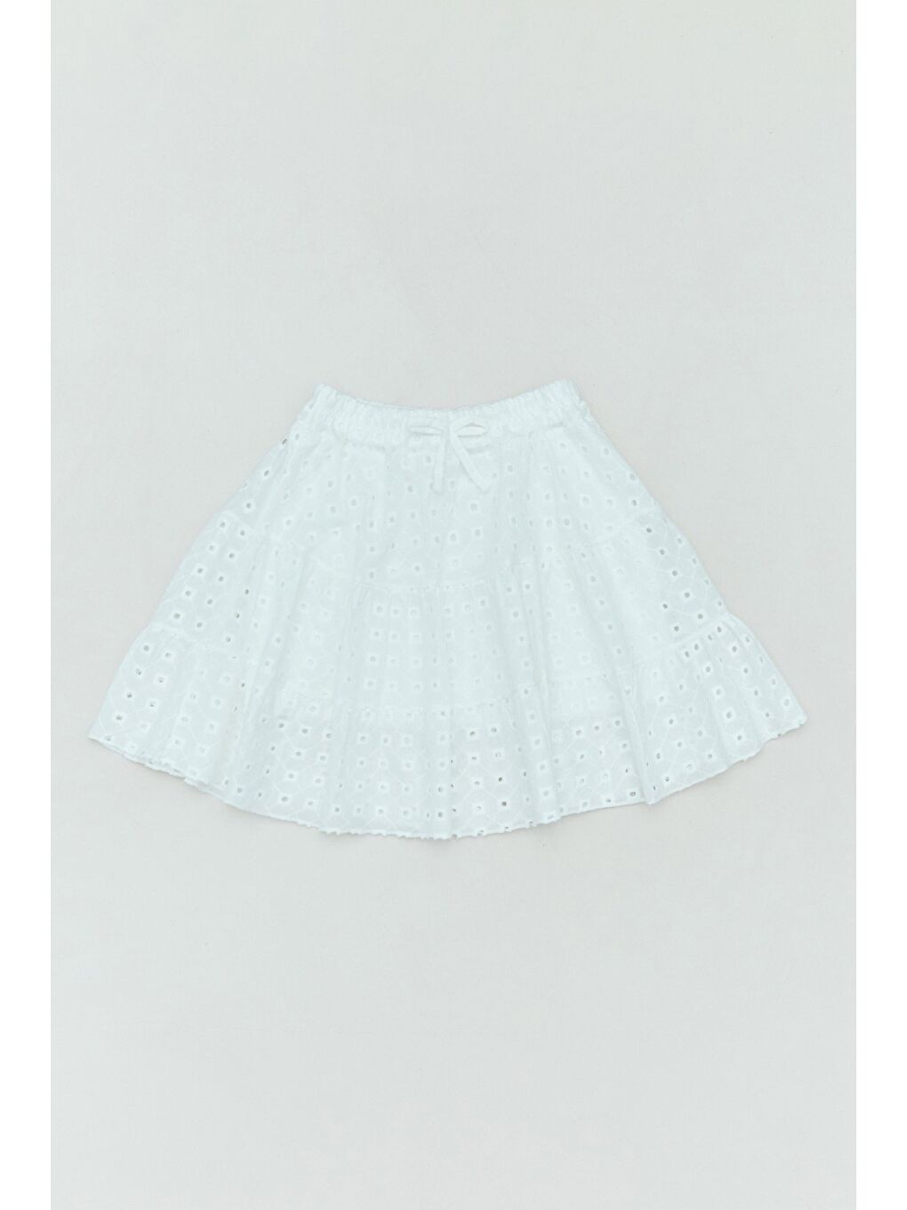 Beyaz Kuşgözü Detaylı 23 Nisan Kız Çocuk Etek