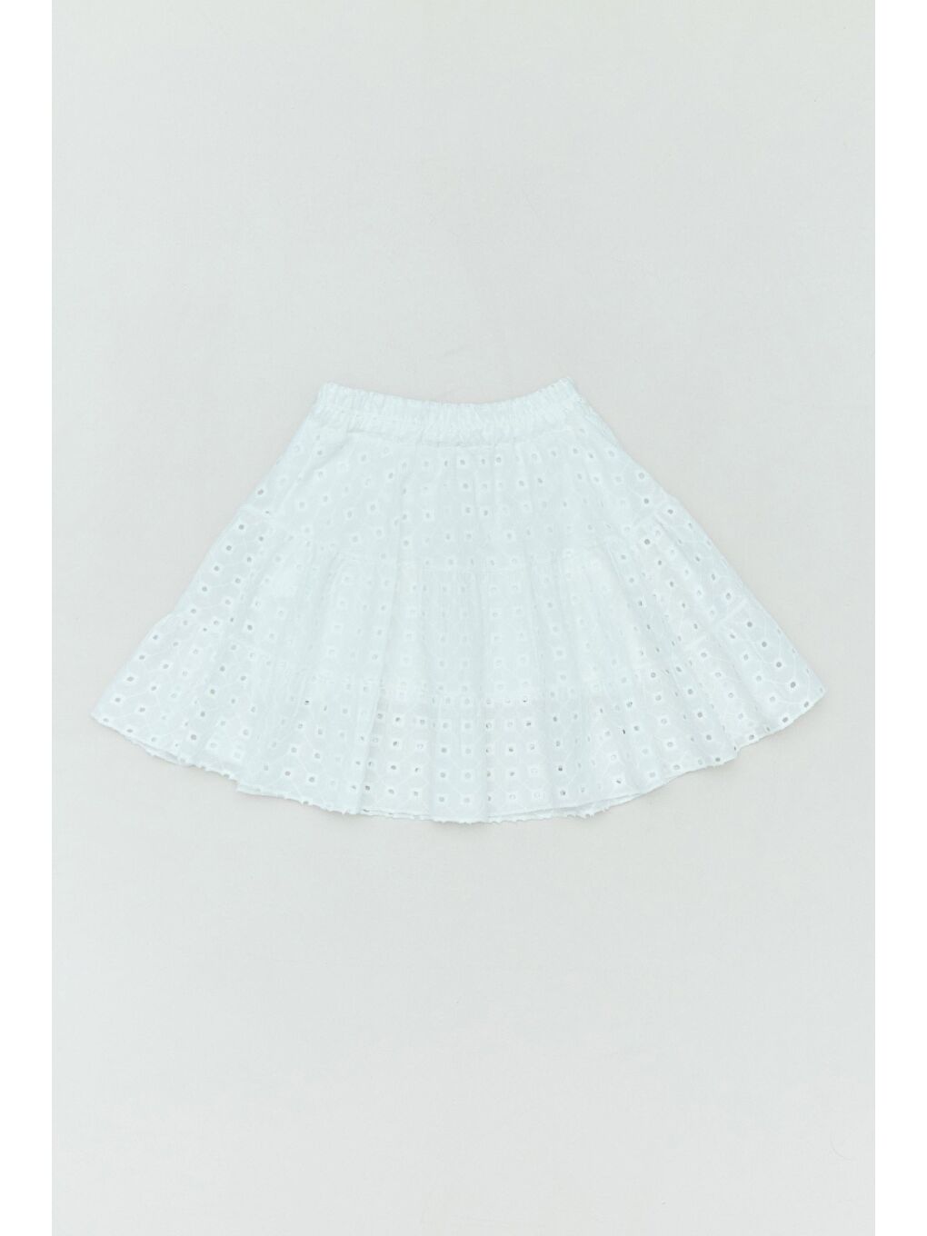 Beyaz Kuşgözü Detaylı 23 Nisan Kız Çocuk Etek-1