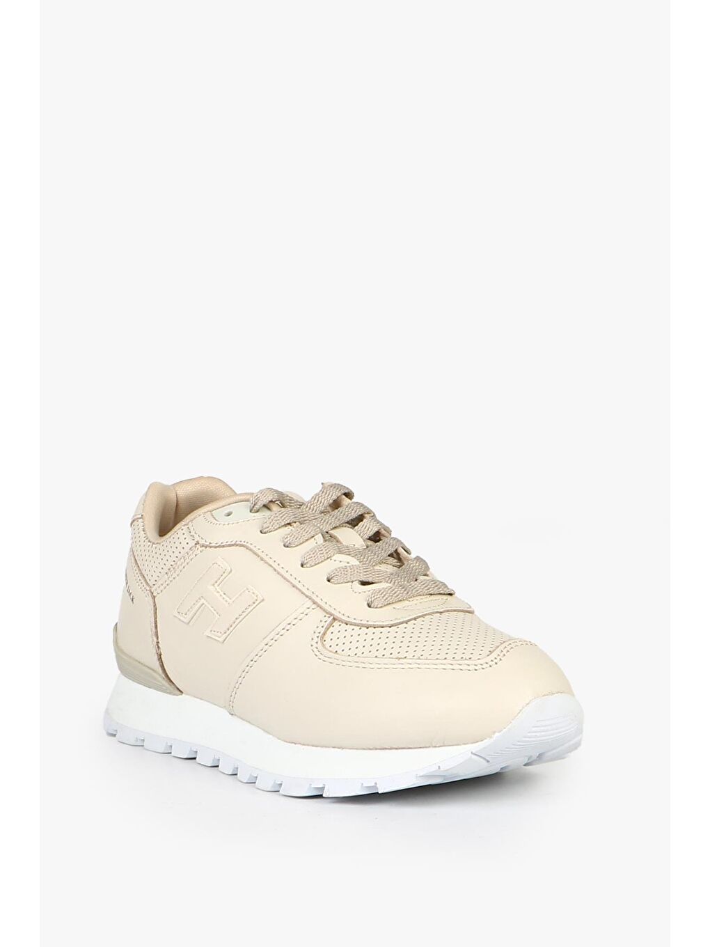 Peru Hakiki Deri Bej Kadın Spor Ayakkabı-1