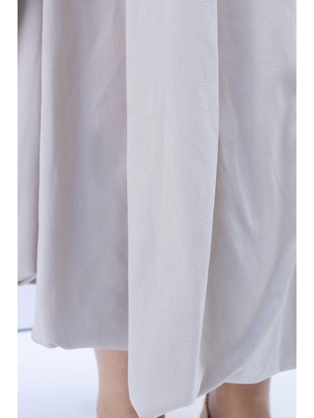 Bej Taş-Beli Lastikli Balon Etek-4