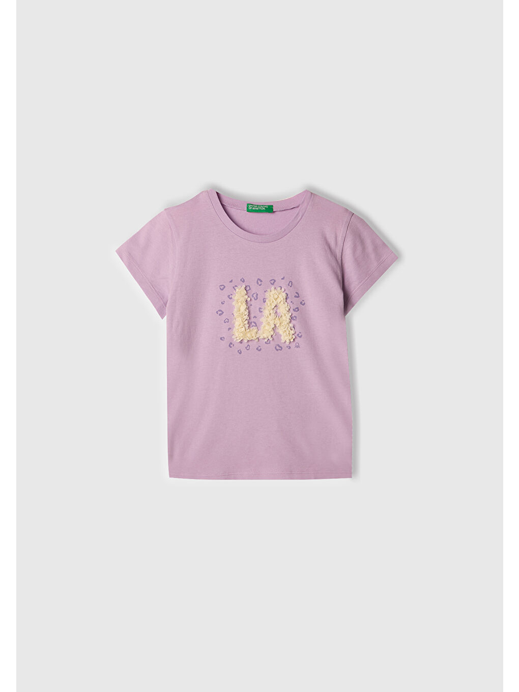 Kız Çocuk Lila Nakışlı ve Baskılı T-Shirt