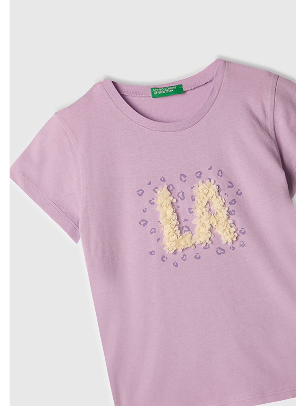 Kız Çocuk Lila Nakışlı ve Baskılı T-Shirt-1