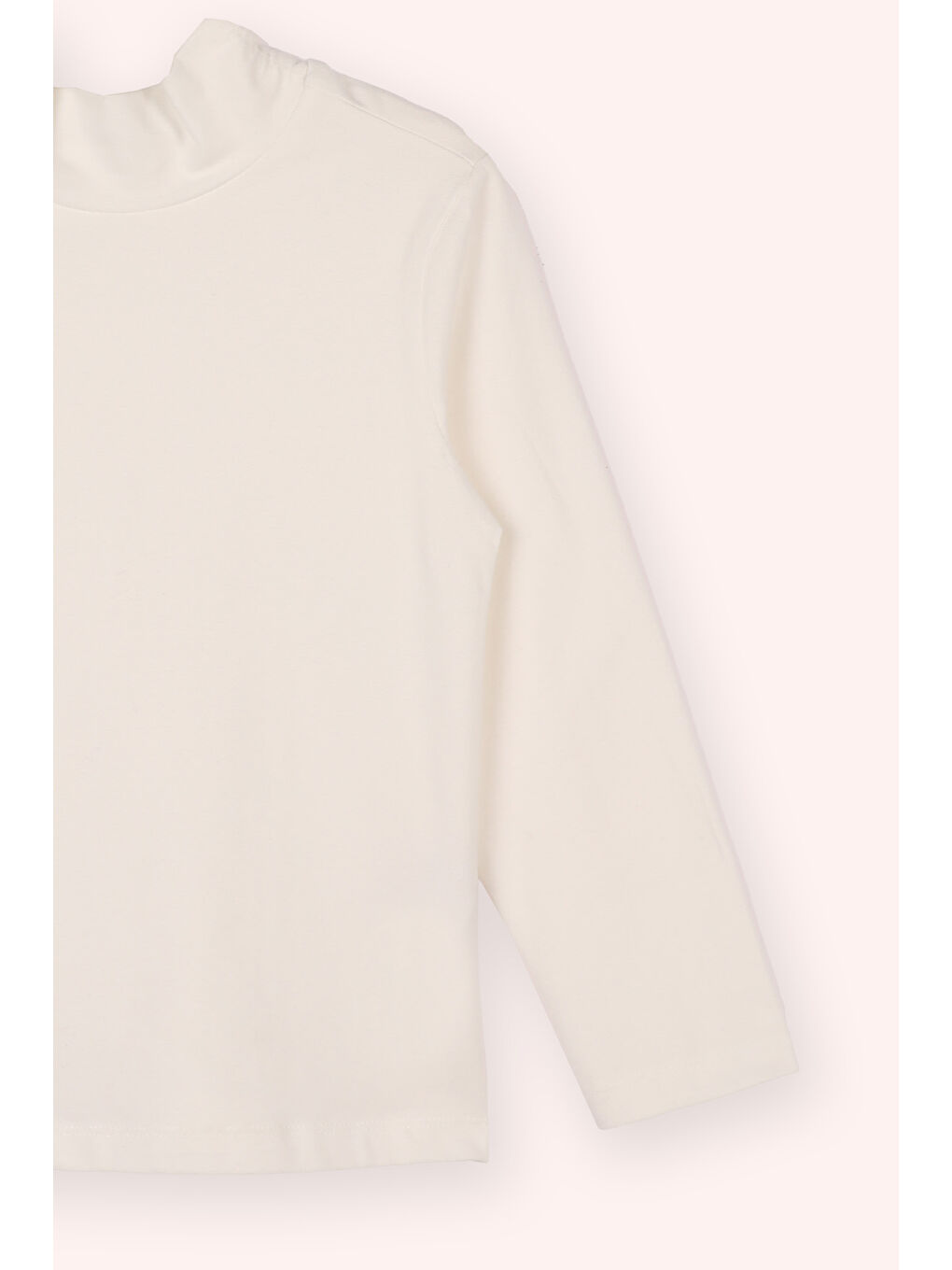 Kız Çocuk Yumuşak Dokulu Uzun Kollu T-Shirt Ekru-1
