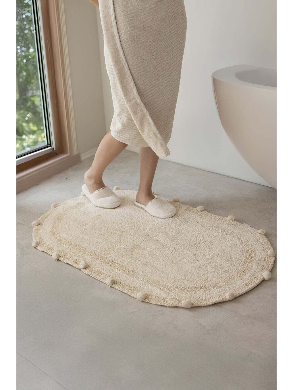 | Eris Tekli Banyo Paspası 70x120 Bej