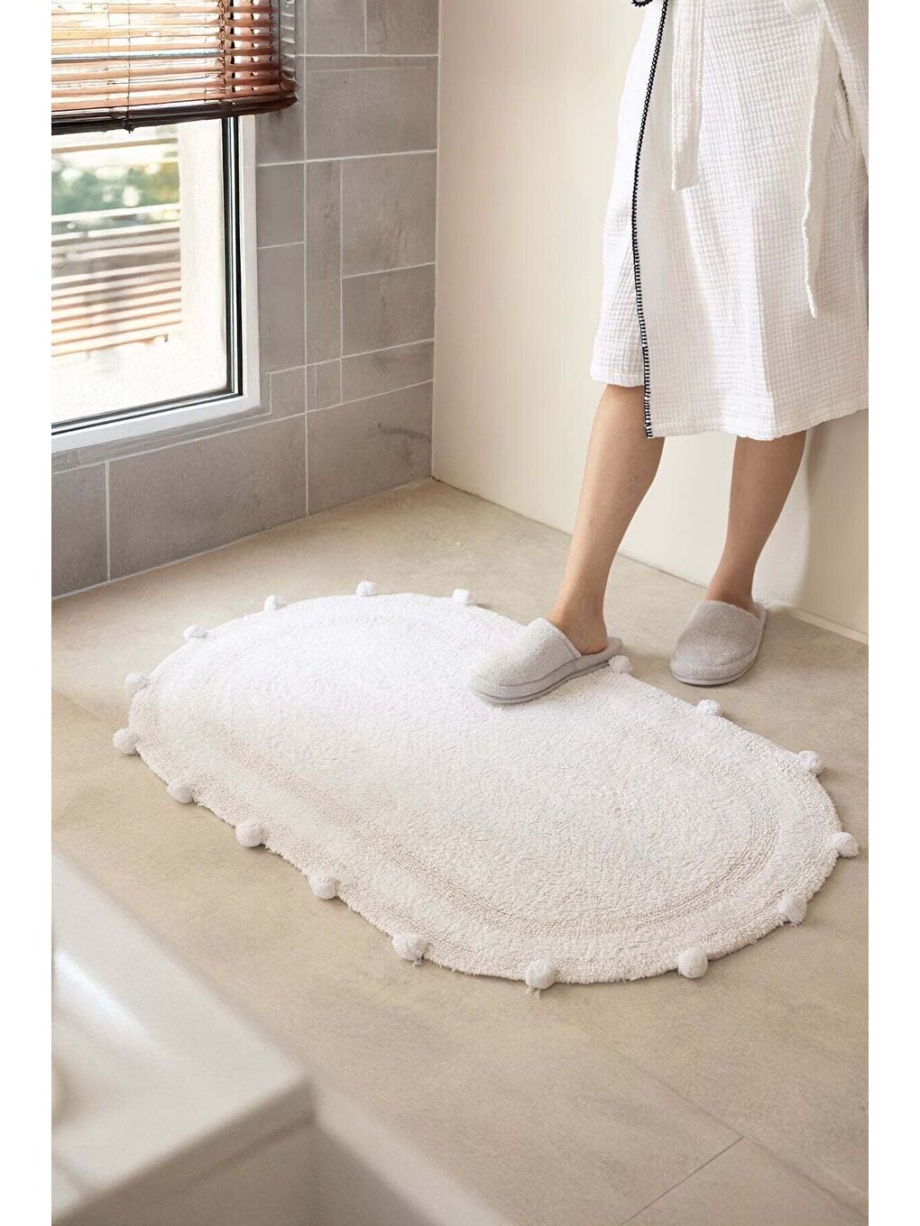 | Eris Tekli Banyo Paspası 70x120 Beyaz