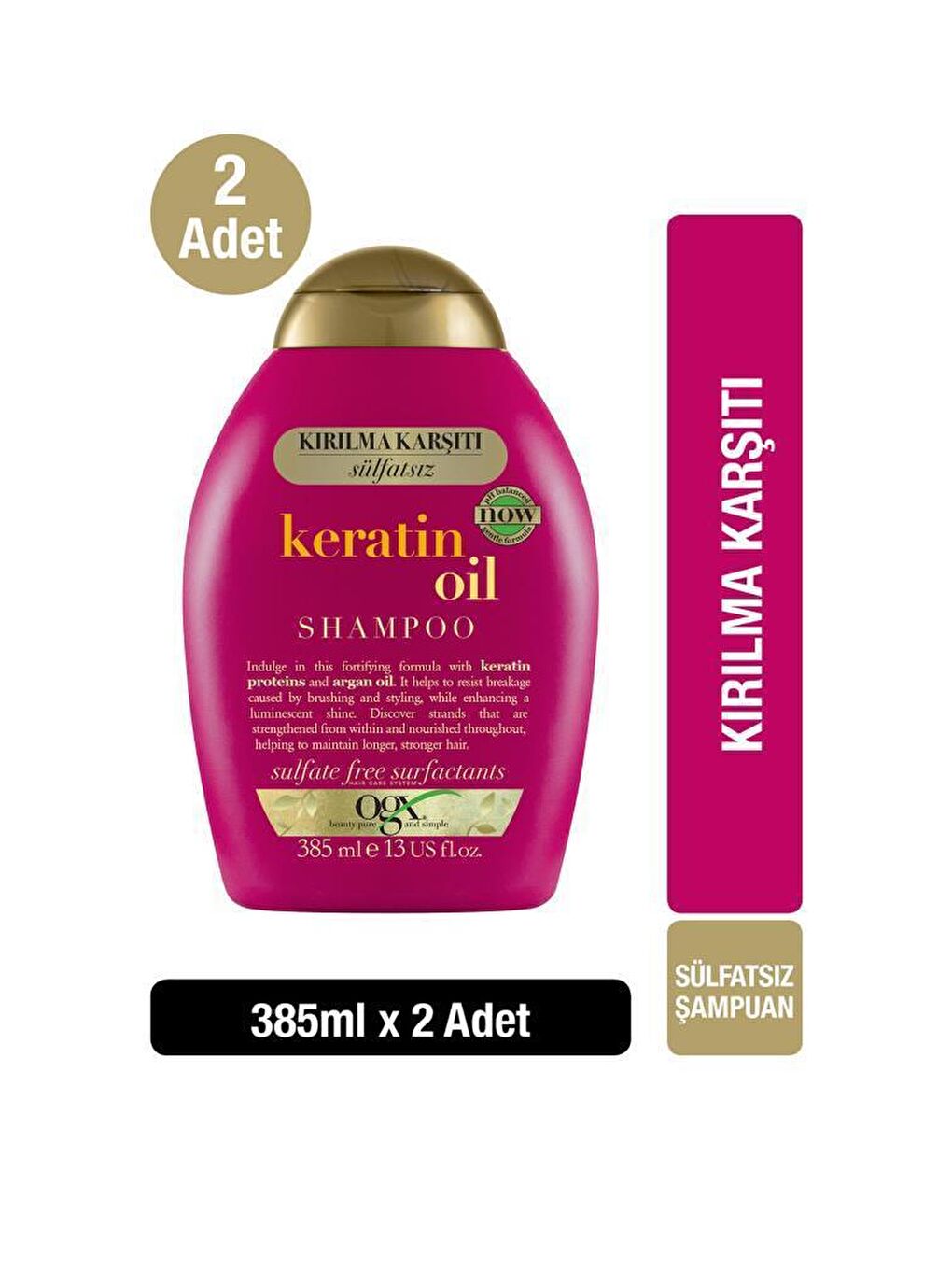 OGX Kırılma Karşıtı Keratin oil Şampuan 385mlx2
