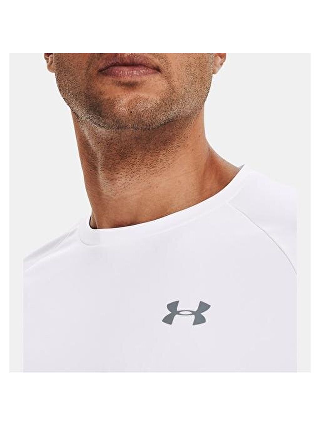 Tech 2.0 Erkek Beyaz Yuvarlak Yaka Tişört-2