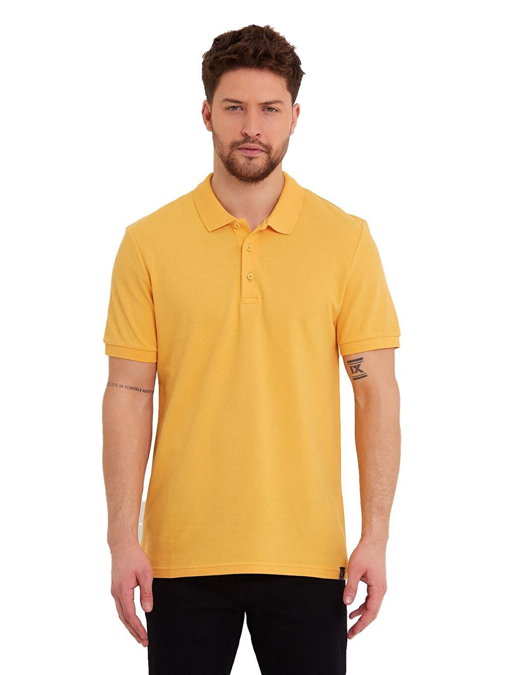 Sarı Polo Yaka Erkek Tişört
