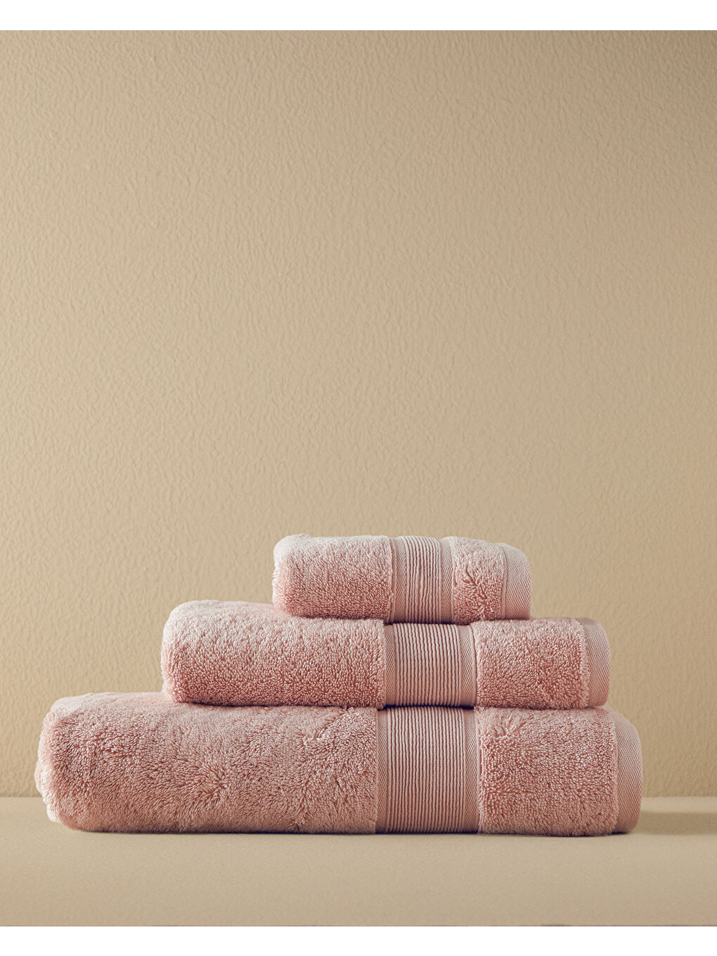 Poffy Soft-Premium Pamuklu Banyo Havlusu Pembe-4