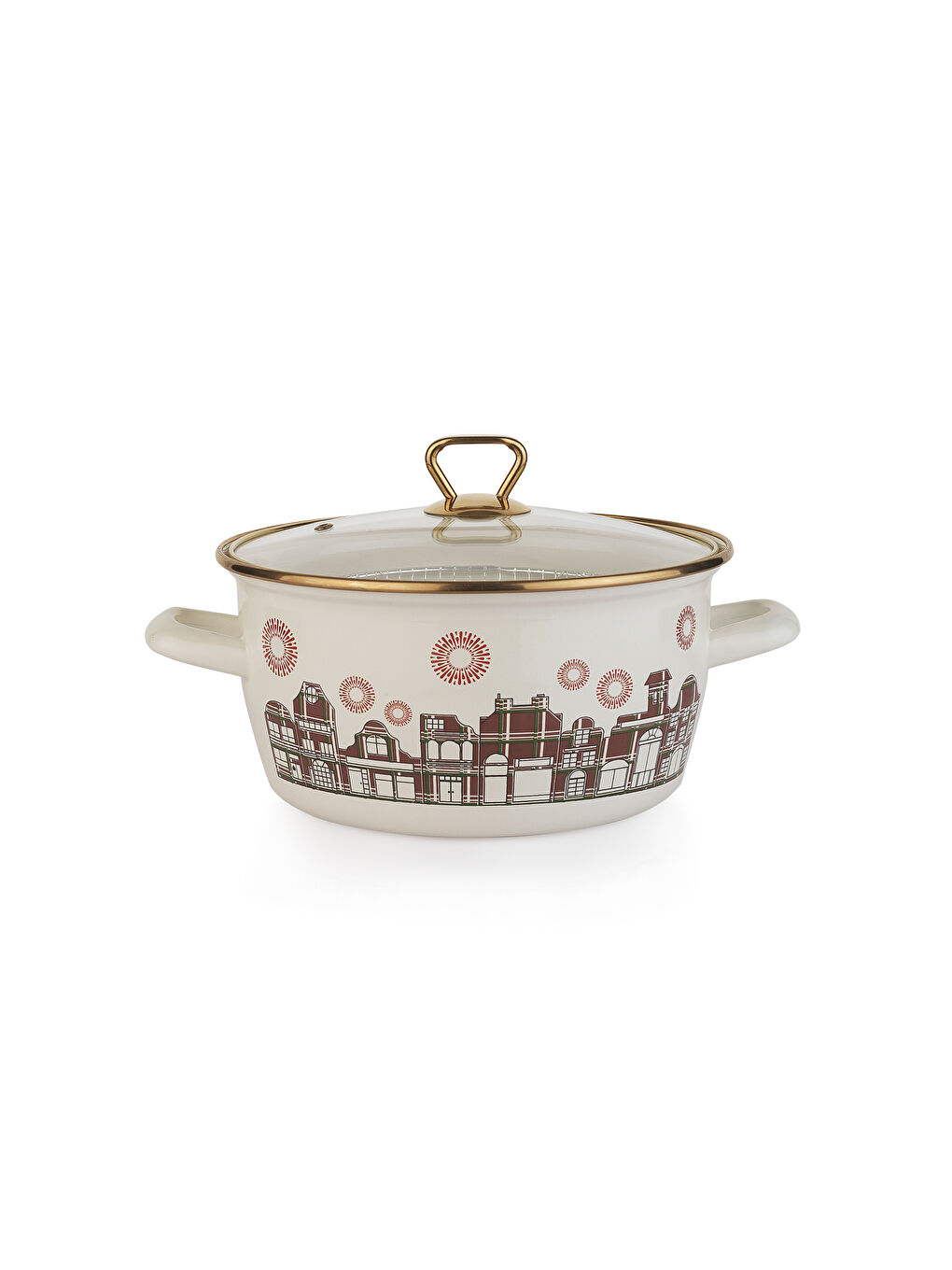 Ekru Spark Kızartma Tenceresi 22 Cm 3 Parça-Asorti