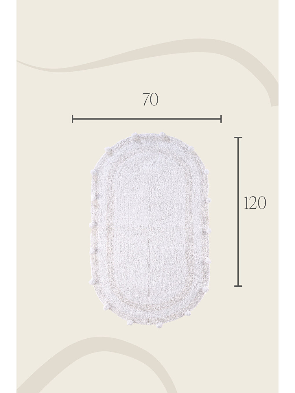 | Eris Tekli Banyo Paspası 70x120 Beyaz-5