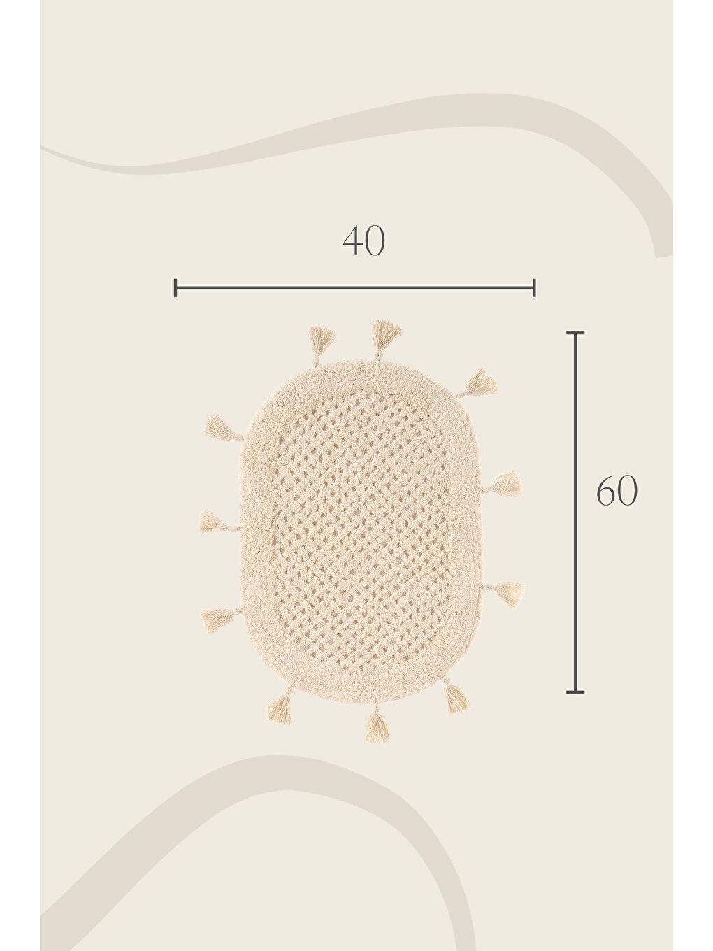 | Elora Tekli Banyo Paspası 40x60 Bej-4