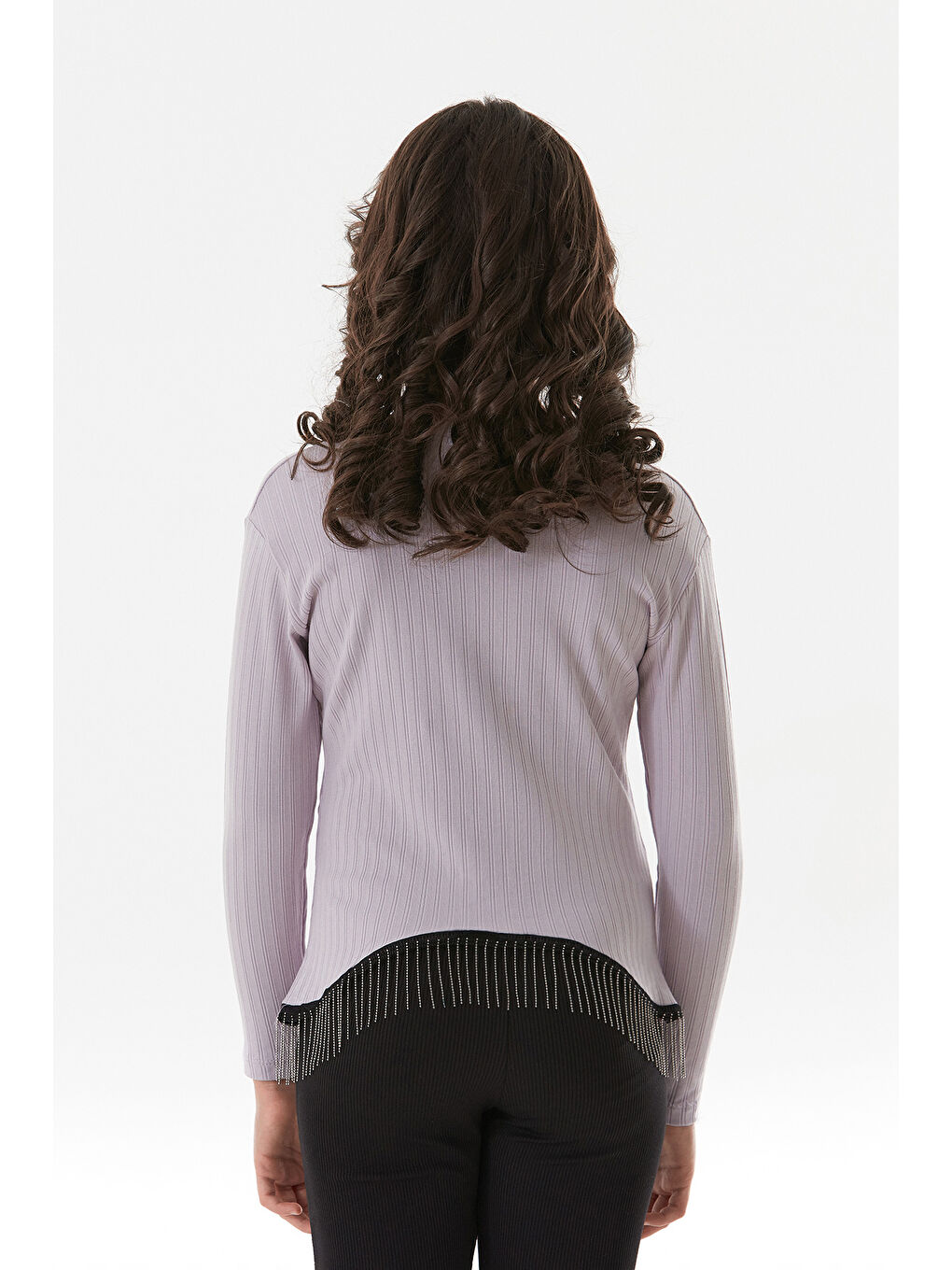 Lila Fitilli Elastanlı Beli Zincirli Kız Çocuk Body-3