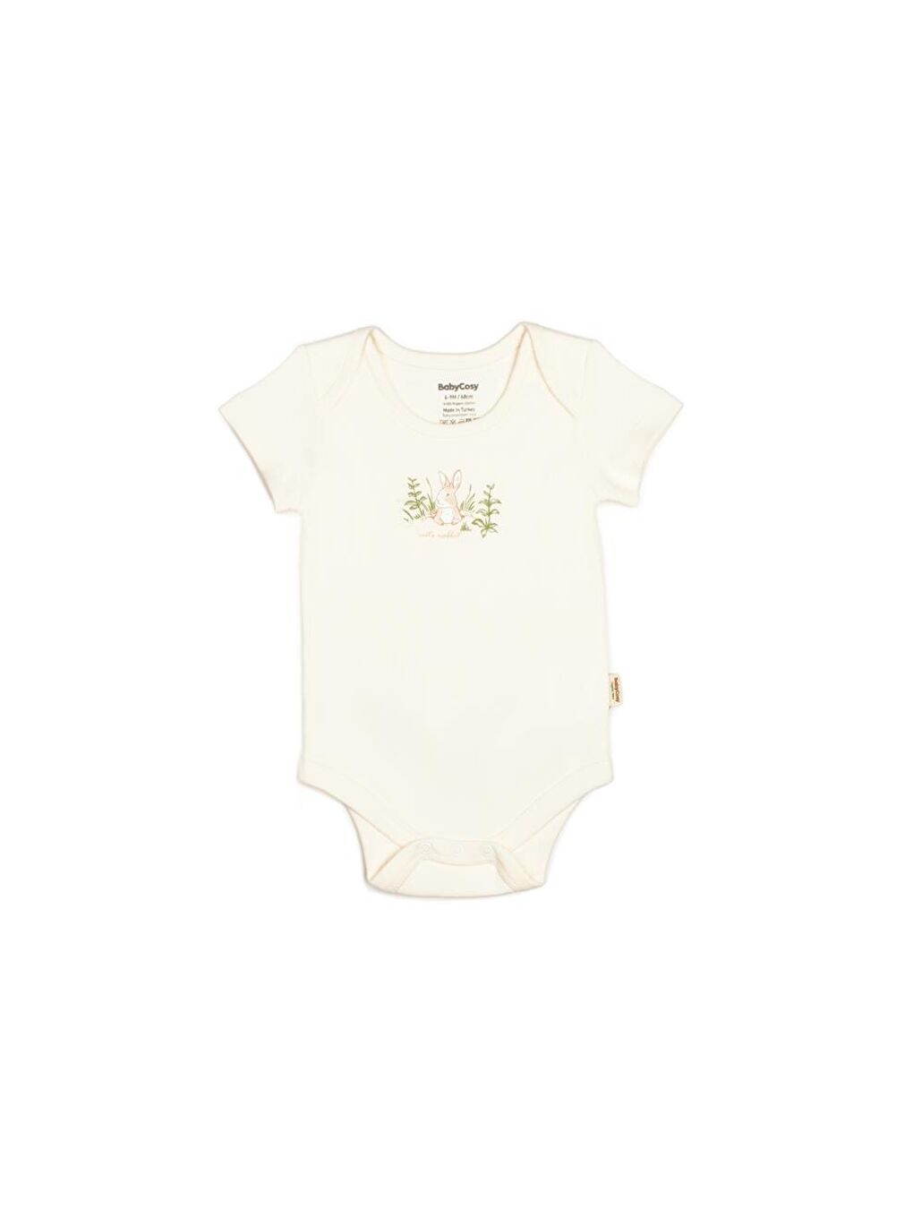 BabyCosy Organic Wear Ekru Bebek 2li Kısa Kollu Badi %100 Organik Pamuk, Bebek ve Yenidoğan Serisi - CSY5762 - 4