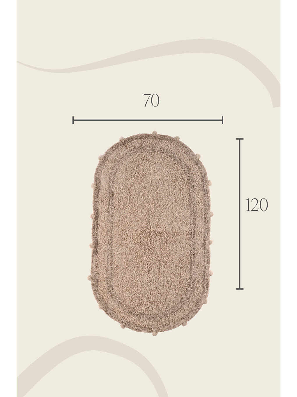 Kahverengi | Eris Tekli Banyo Paspası 70x120 Kahvarengi-4