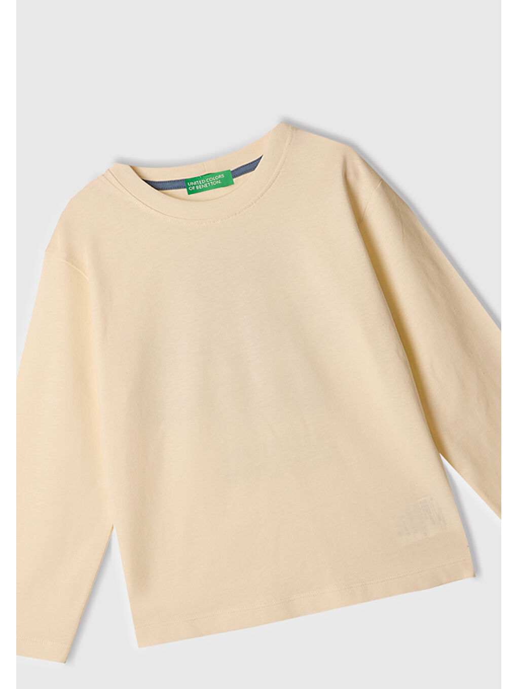 Erkek Çocuk Ekru Önü Baskılı Bisiklet Yaka Uzun Kollu T-Shirt-1