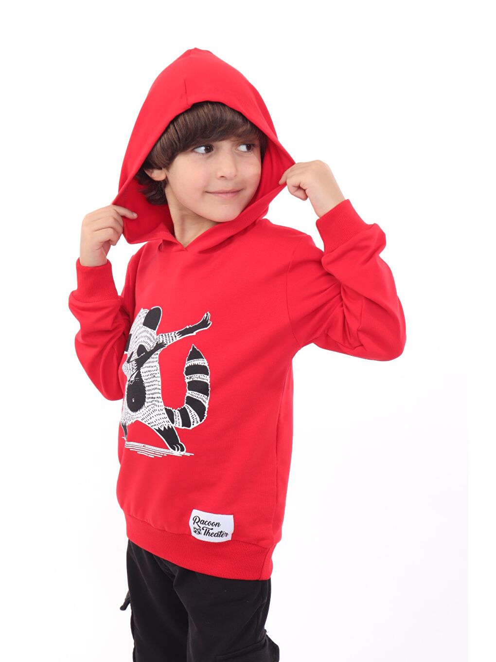Kırmızı Erkek Çocuk Baskılı Sweatshirt-2