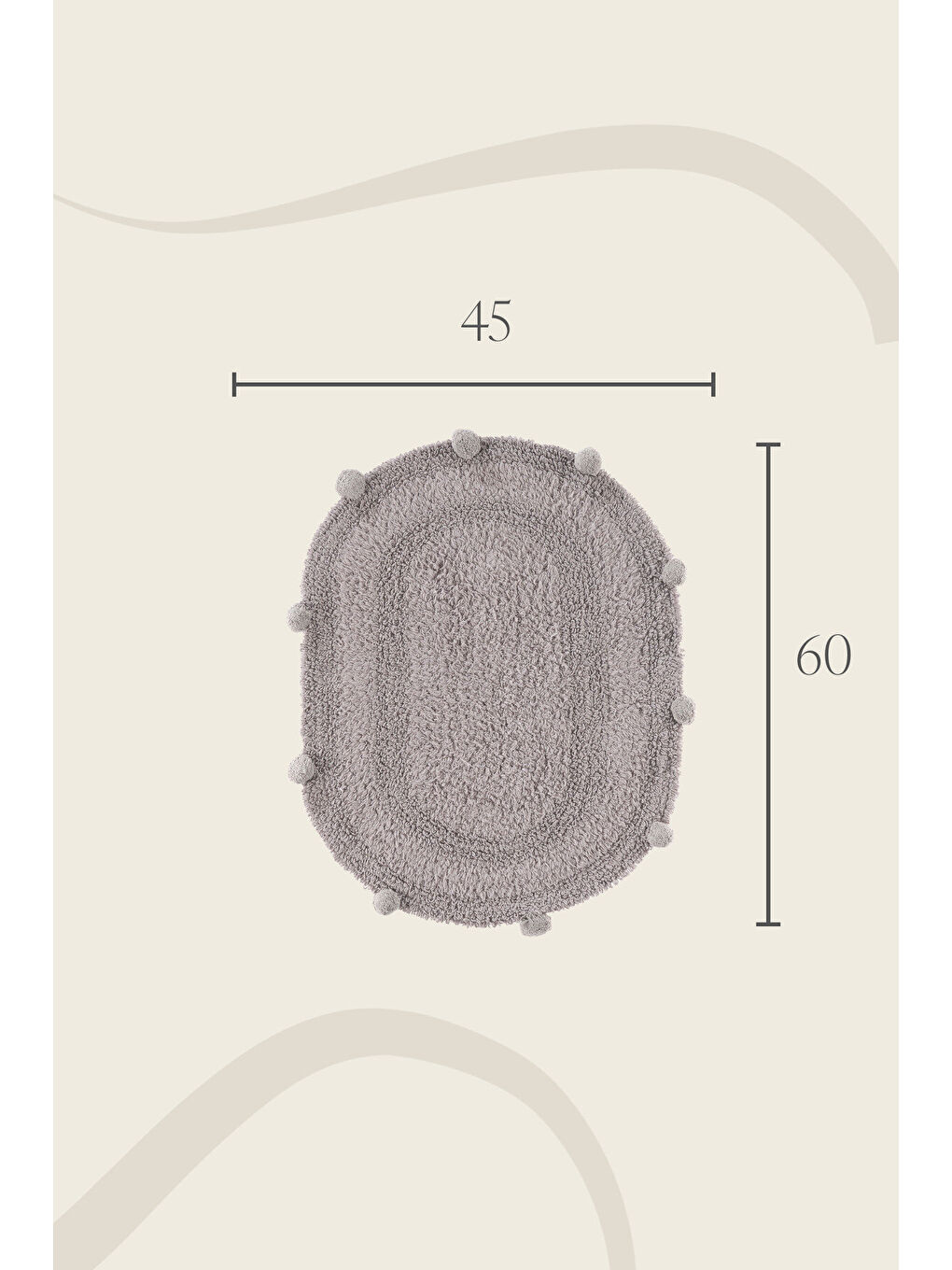 | Eris Tekli Banyo Paspası 45x60 Gri-4