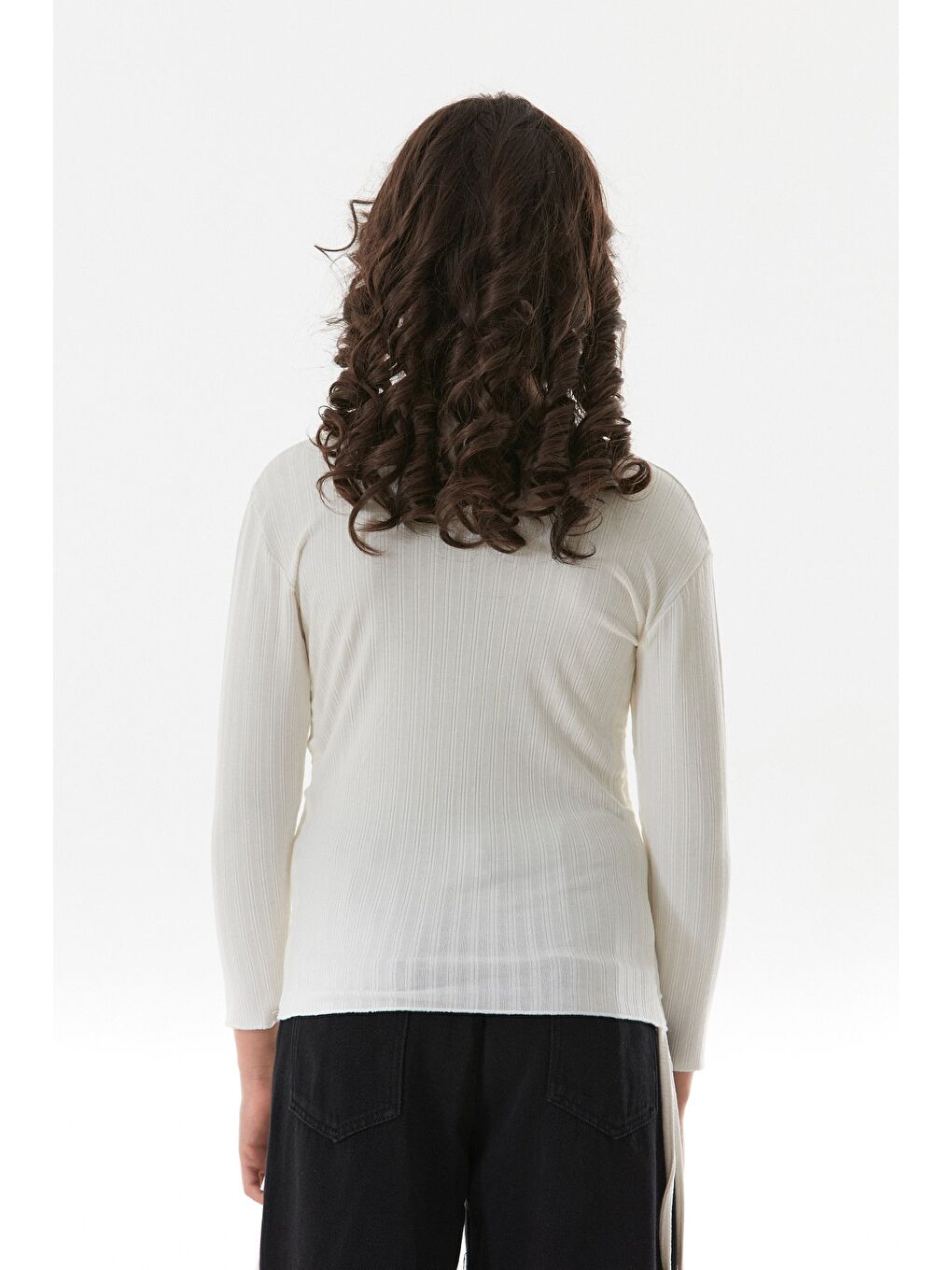 Ekru Fitilli Heart Baskılı Yanları Büzgülü Kız Çocuk Body-1