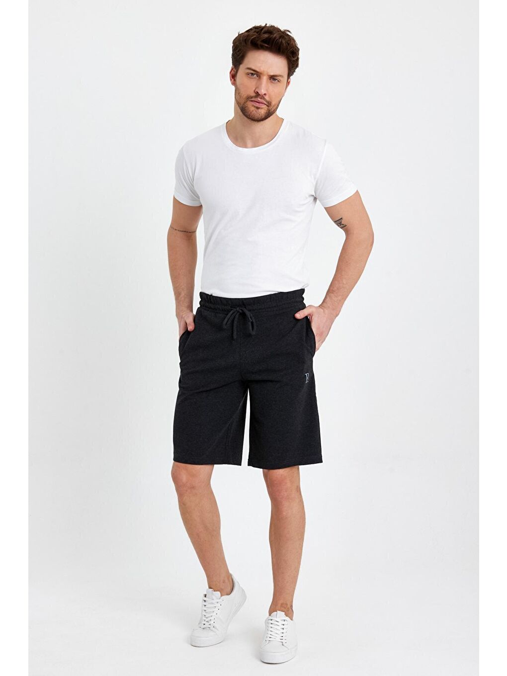 Antrasit Erkek Basic Şort-1