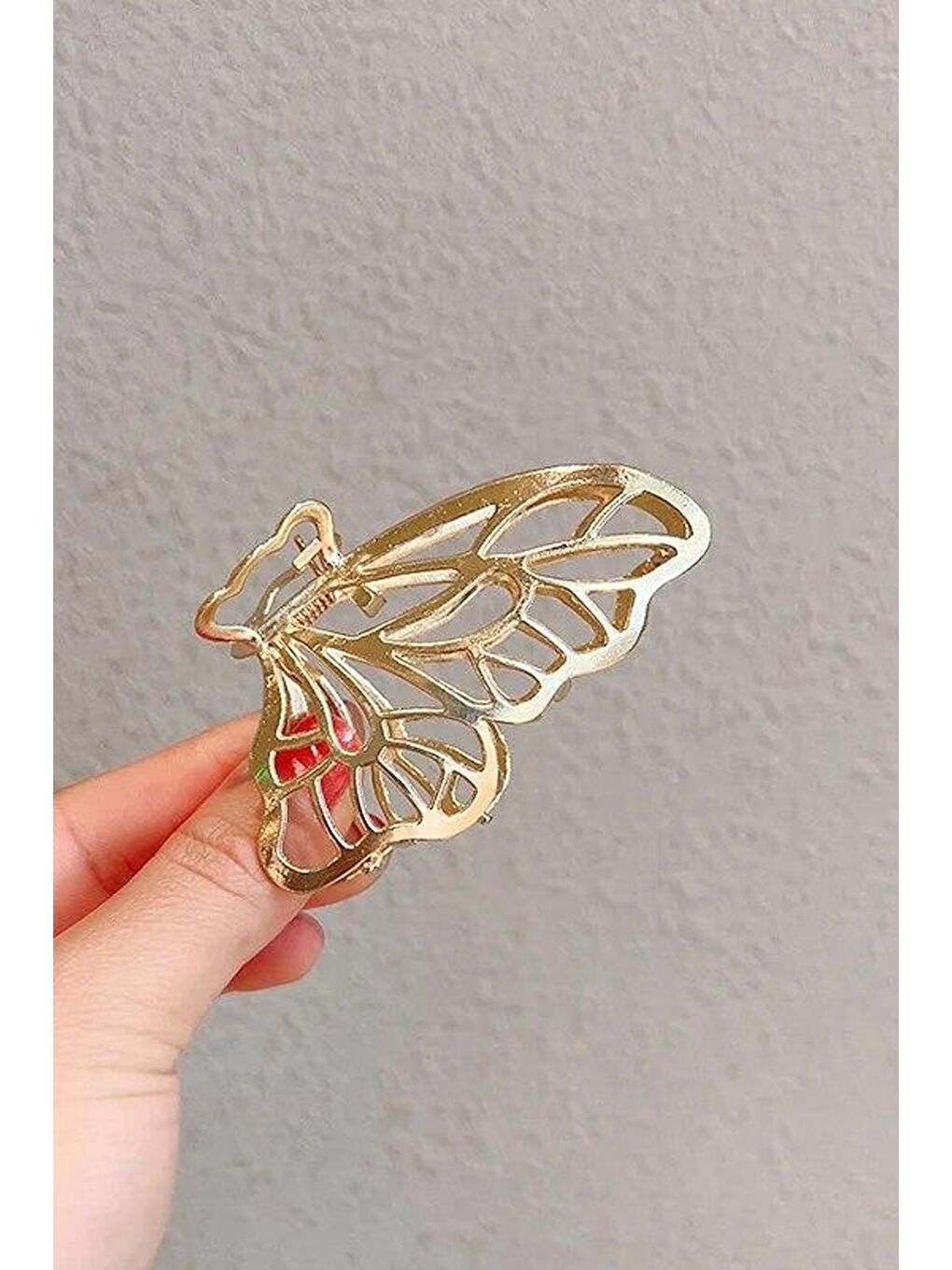 Sarı Mini Metal 5 cm kelebek Mandal Toka-1