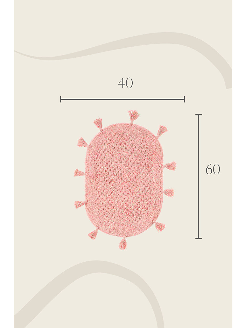 | Elora Tekli Banyo Paspası 40x60 Pembe-4