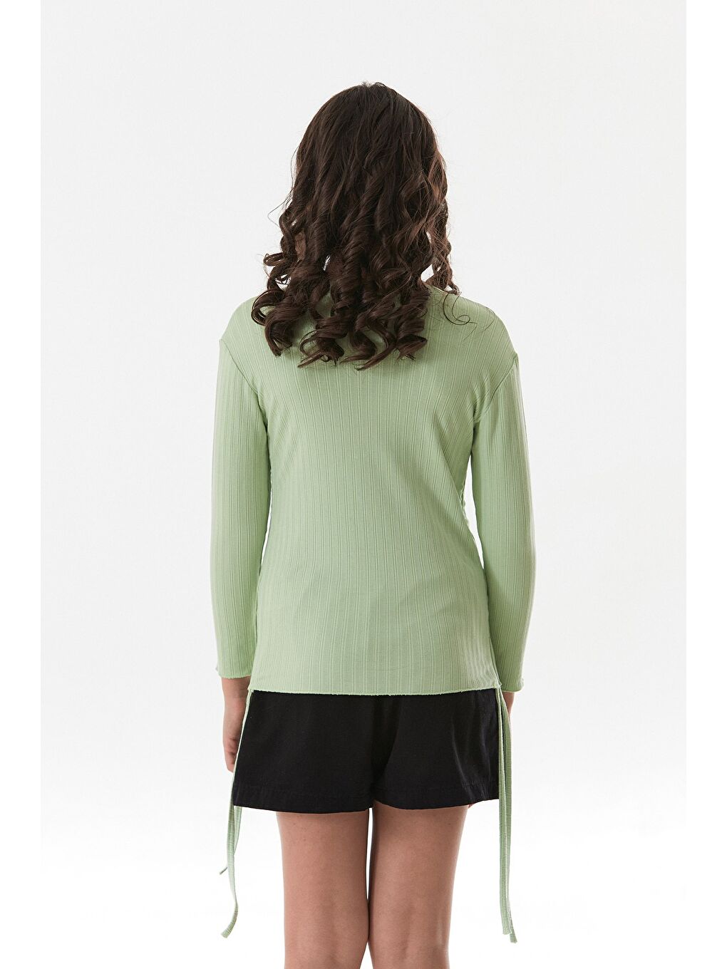 Turkuaz Fitilli Heart Baskılı Yanları Büzgülü Kız Çocuk Body-2