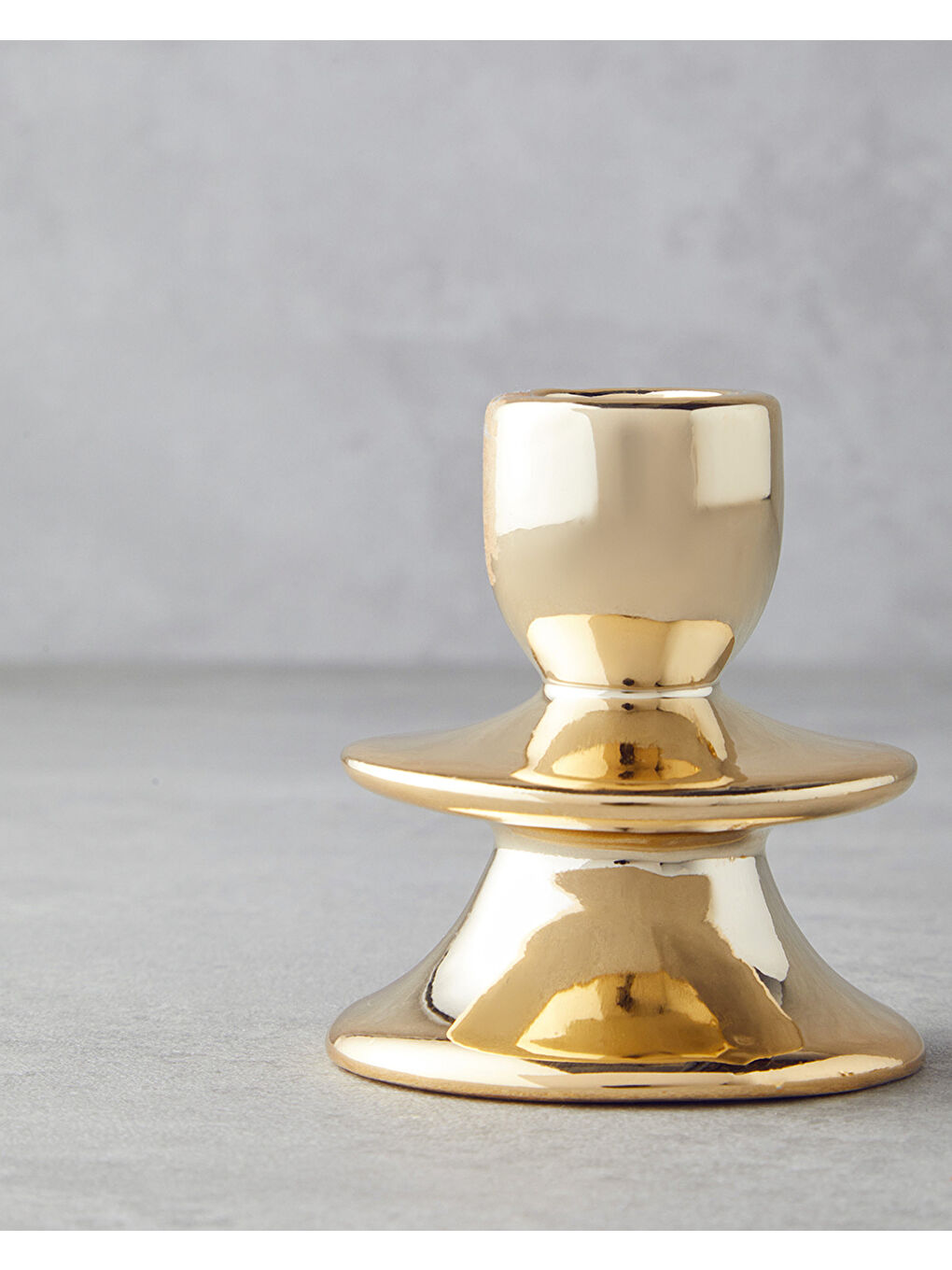 Sarı Pera Şamdan 7x7x8 cm Gold-1