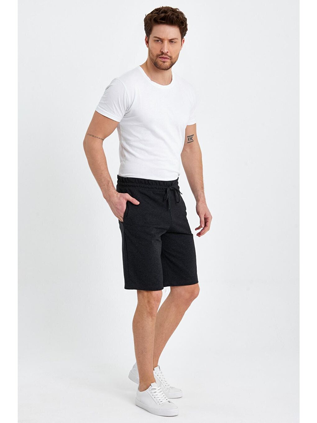 Antrasit Erkek Basic Şort-3
