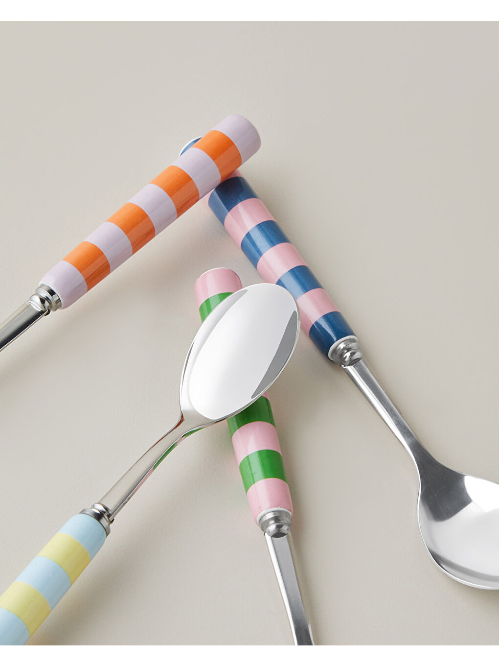 Yeşil Colorline Paslanmaz Çelik 4'lü Tatlı Kaşığı 20 cm Renkli-1