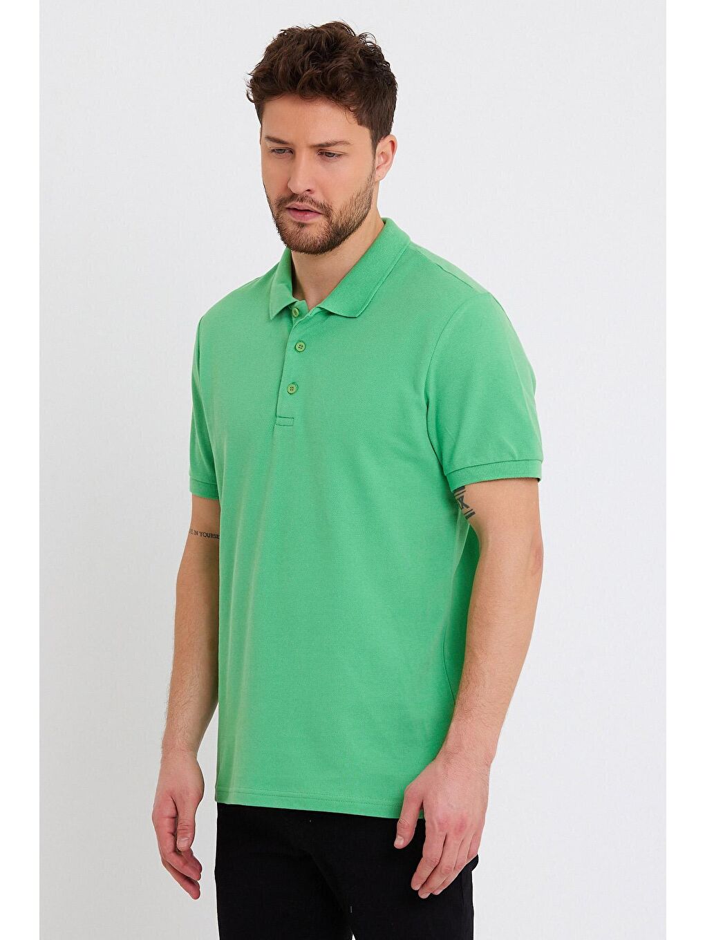 Turkuaz Polo Yaka Erkek Tişört-2